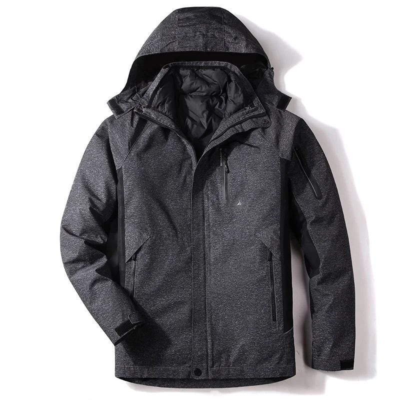 Winter Jacket For Men High Quality Thick Warm Snow Ski Jacket Men Outdoor Sports Waterproof Windproof Skiing Snowboard Jackets - Цвет: Dark gray