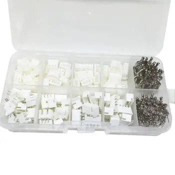 

New 250pcs/lot 50Sets/box kit 2.54mm XH2.54 2p 3p 4 pin Connector plug + straight needle + terminal socket Header wire Adaptor Y