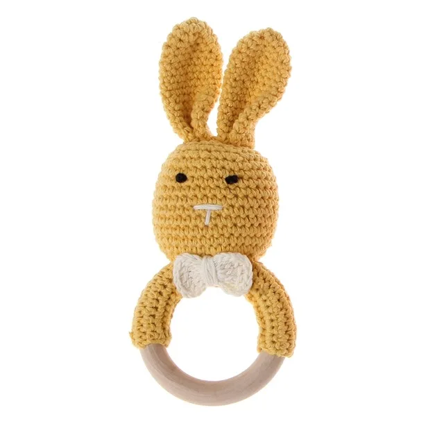 Милый кролик грызунок в форме уха деревянный Прорезыватель для зубов новорожденный детская игрушка для душа подарок - Цвет: 4
