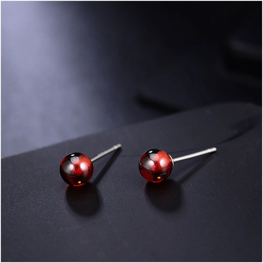 Korean-Style Fashion Pomegranate Red Crystal Earrings Ear Stud | Украшения и аксессуары