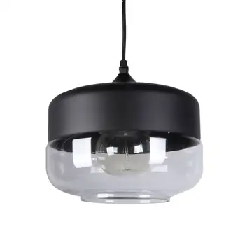 

E26 Simple Glass LED Ceiling Light Lamp Pendant for Restaurant Black&Transparent 85-265V Pendant Lights Cafe Restaurant Decor
