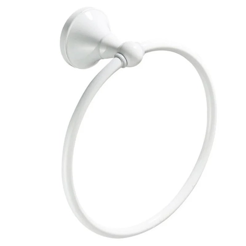 Bathroom accessories Brass Round Simple White Towel Ring Baking White Paint Towel rack towel Bathroom accessories 9250K