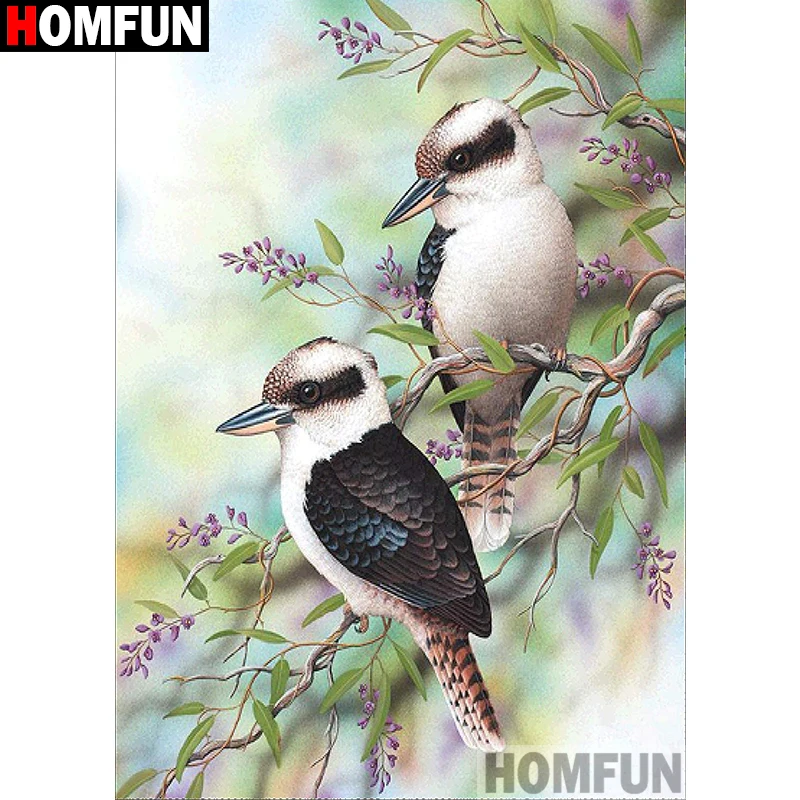 Алмазная живопись HOMFUN A30089 алмазная вышивка Птица дерево животное