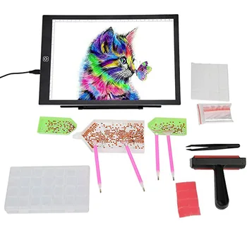 

Hot Diamond Painting Cross Stitch Tool Set Including Diamond Stitch Pen Tweezers Plastic Tray A4s LED Light Pad LSK99