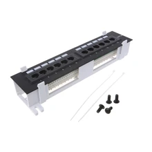 Support de montage mural pour panneau de raccordement CAT5 CAT5E RJ45, 12 ports