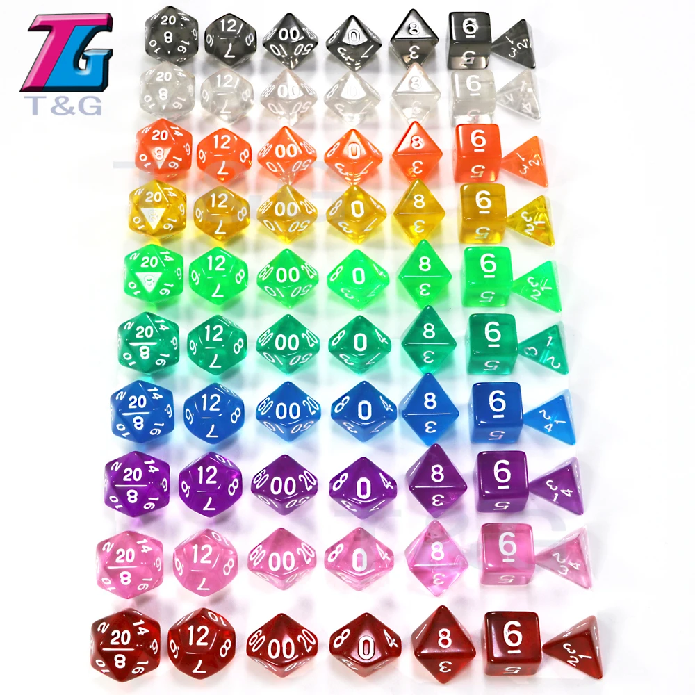 Dados De Rpg 7 шт./компл. многогранные RPG игры игральные кости с мраморным эффектом и
