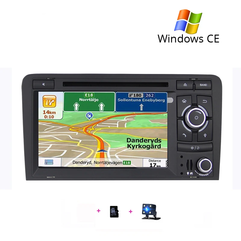 WINCE map cam Автомобильный DVD Радио gps мультимедийный плеер для Audi A3 2002 2003 2004 2005 2006 2007 2008 2009 2010 2011 навигационное головное устройство стерео - Цвет: WINCE map cam