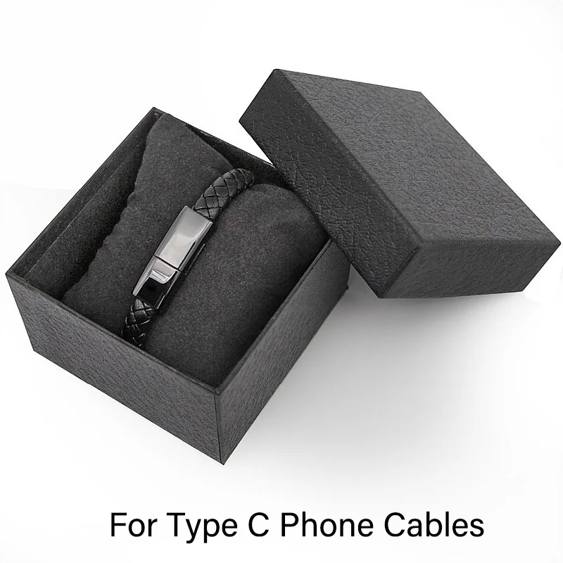 Кожа Тип C Флешка USB в виде браслета Зарядное устройство для зарядки и синхронизации данных кабель синхронизации USB C провод для Samsung S8 S9 Xiaomi Redmi Note 7 Тип-C телефонный кабель - Цвет: Type C Cable Black