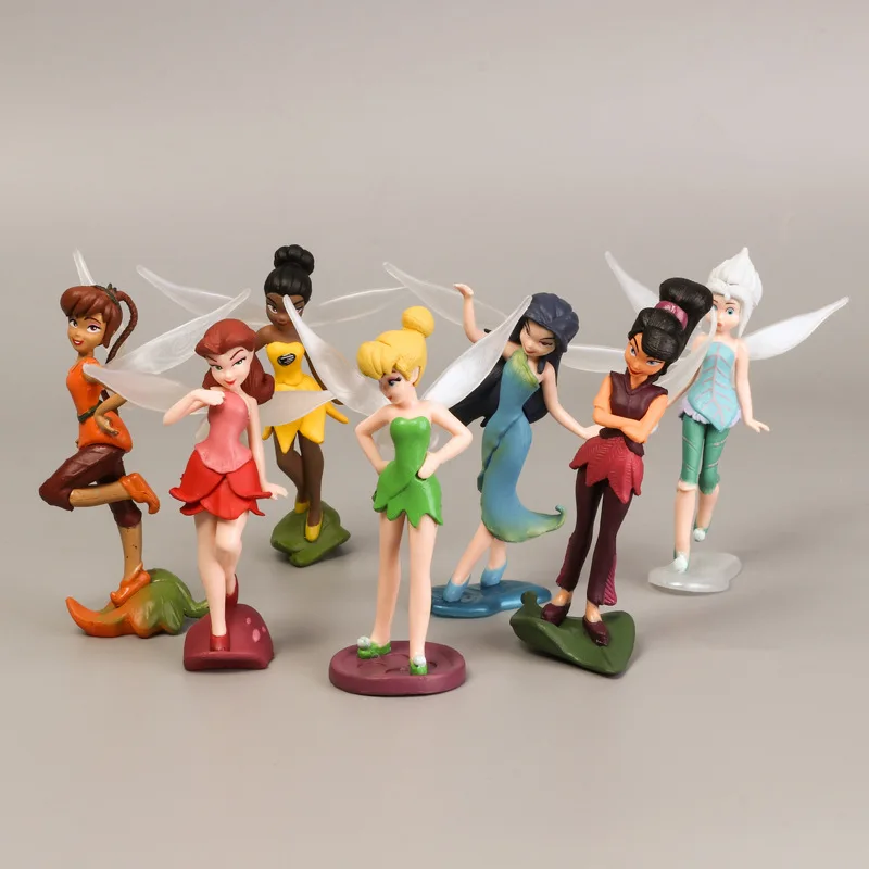 Крыло Девушки Игрушки для принцесс фигурки Dolls Куклы 10 см ПВХ изготовление моделей для девочек DIY украшения торта чудесные куклы 7 видов стилей чудесная Цветочная фея