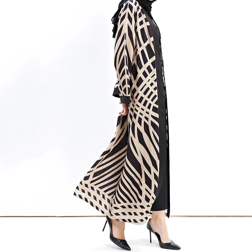Muslim Dress Women Long Sleeve Islamic Dubai Abayas Kimono Indonesia Oversized Casual Robe Kaftan Cardigan Maxi Dresses