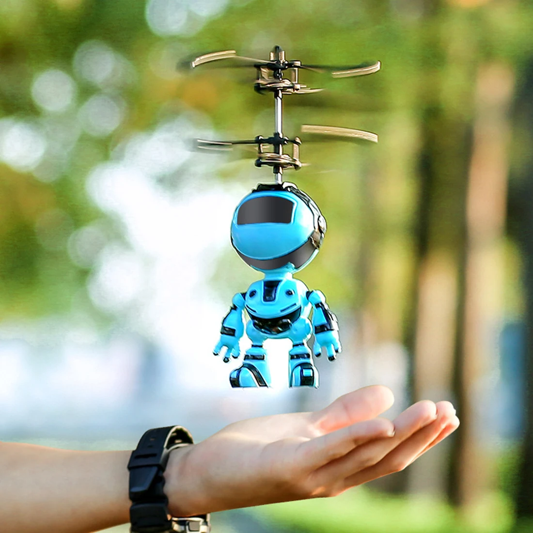 Flashing Induction Suspension Aircraft Flying Toy Hand Flying Mini Robot With LED Colourful Light For Kid - Robot