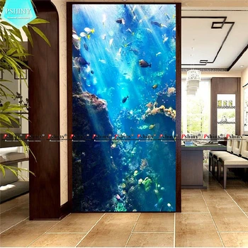 

PSHINY 5D DIY Diamond embroidery sale underwater world scenery decorative painting Full drill square rhinestone Diamond Painting