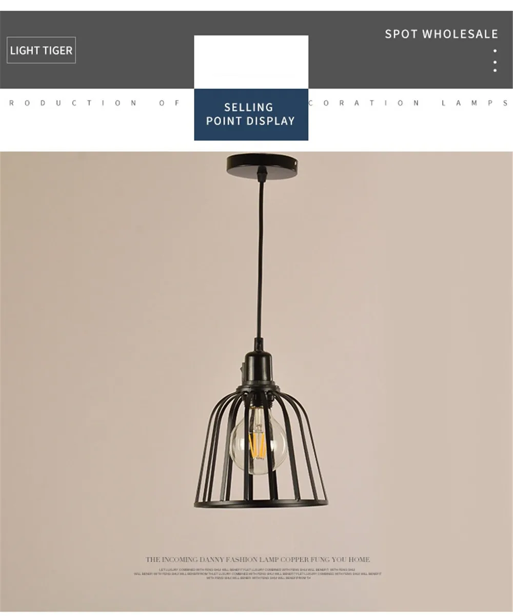 Nordic Design LED Pendant Lamp Loft Decor Edison Industrial Vintage Hemp Rope Iron Hanging Light Dining Room Home Lighting (23)