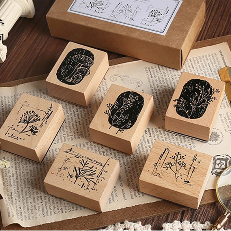 3 шт./компл. винтажная трава гриб украшение stamp для скрапбукинга канцелярские