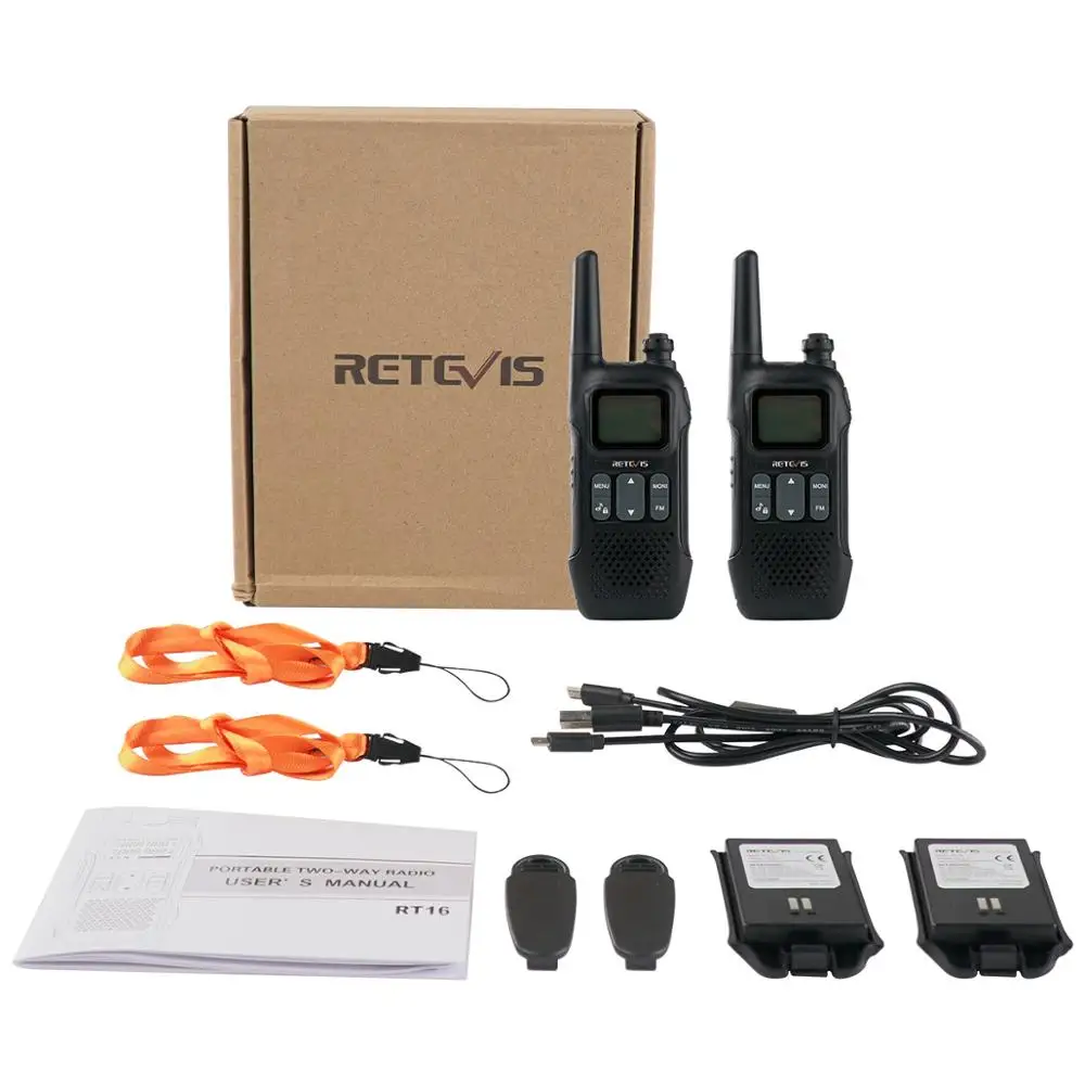 Рация Retevis RT616/RT16 2 шт. Портативная радиостанция для экстренных ситуаций PMR446 FRS VOX