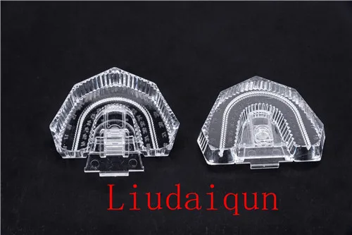 

100Pcs Disposable Plastic Dental Mold Base Denture Tray Dental Lab Sectioned Base Kit Transparent Clear
