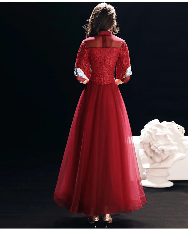 Dress for Toast Bride Summer New Style Women's Return Feast Marriage Clothes Back Door WOMEN'S Dress Red Engagement Evening