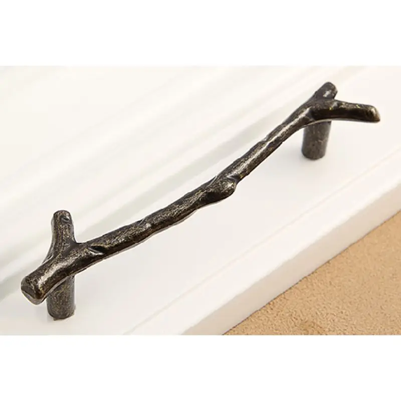 Креативная домашняя бронзовая ручка в форме ветки, 122 мм, современный деревенский стиль, современный минималистический гардероб, дверная ручка U90A