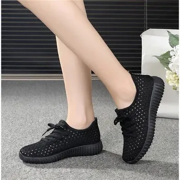 

Casual shoes female Korean version of the flat-bottomed hollow flying woven breathable mesh women's shoes