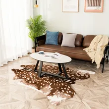 new faux deer Printed Carpet Velvet Imitation Leather Rugs Cowhide Animal Skins Natural Shape Carpets Decoration Mats