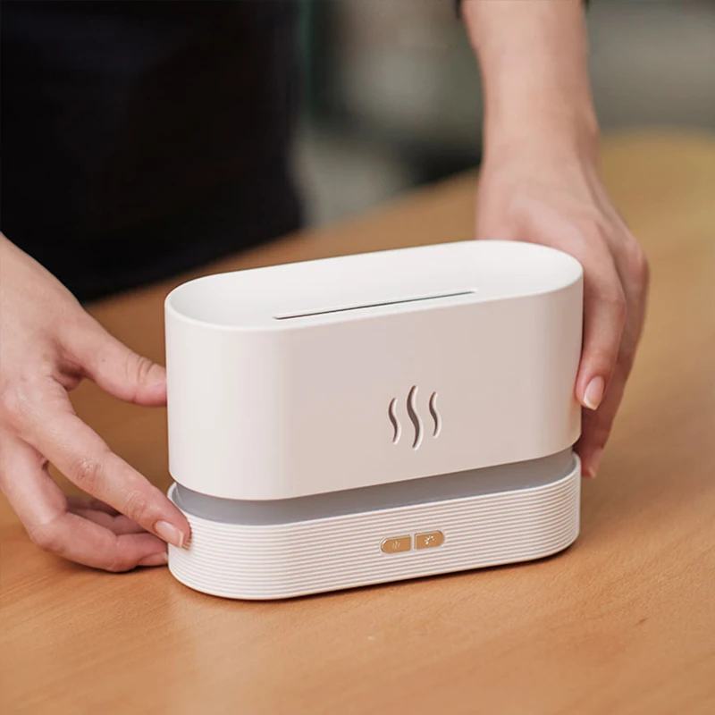 Kinscoter Aroma Diffuser Air Humidifier Ultrasonic Cool Mist Maker Fogger Led Essential Oil Flame Lamp Difusor