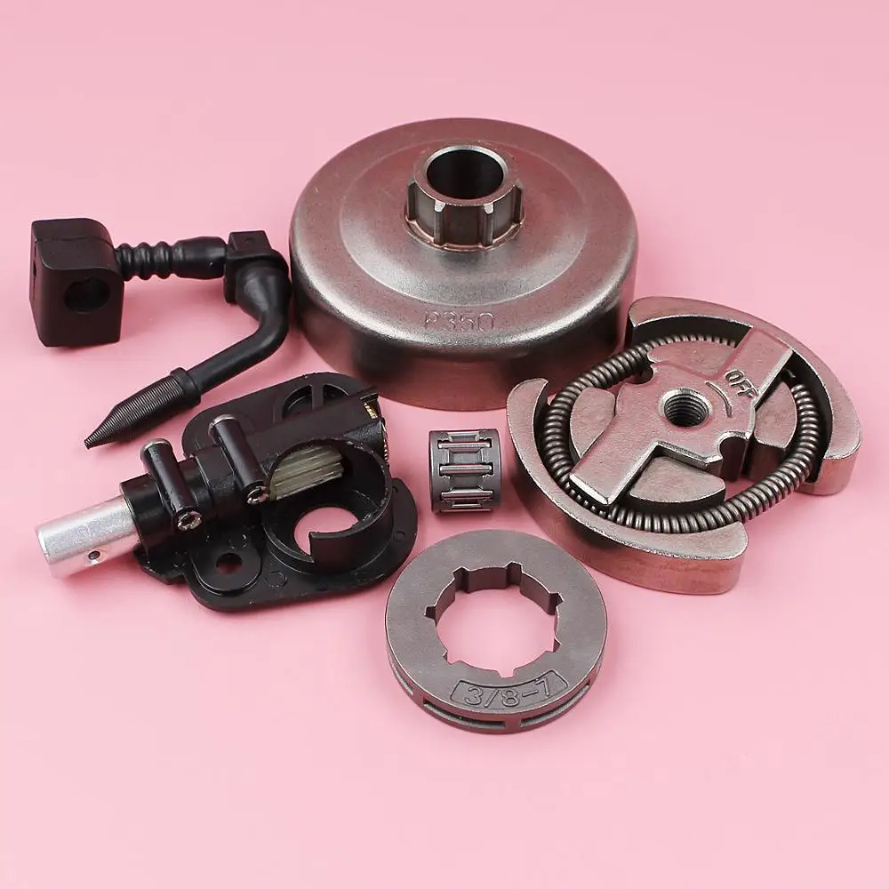 3/8 7T Clutch Rim Sprocket Rim Oil Pump Kit For Poulan 1900 1950 1975 2050 2055 2075 Chainsaw 530071259 530047061 530014949 3