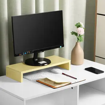 

Wooden Monitor Stand LCD Computer Screen Riser Desktop Storage Slots for Office Supplies Notebook TV Monitor Stands