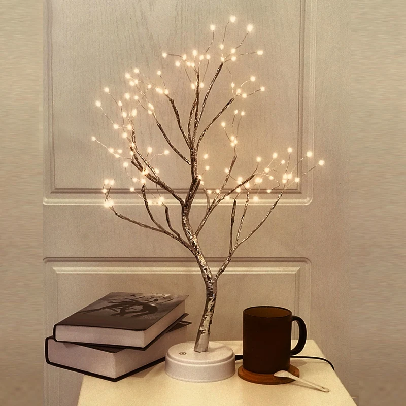 Светодиодный светильник USB в виде дерева, настольные лампы из медной проволоки, Ночной светильник для дома, спальни, свадьбы, вечеринки, бара, Рождественское украшение
