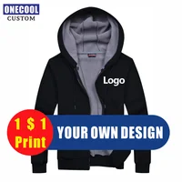 Zipper Hoodie Custom Logo Print Brand Sweatershirt Embroidery Men And Women Plus Velvet Jacket ONECOOL 2021 1