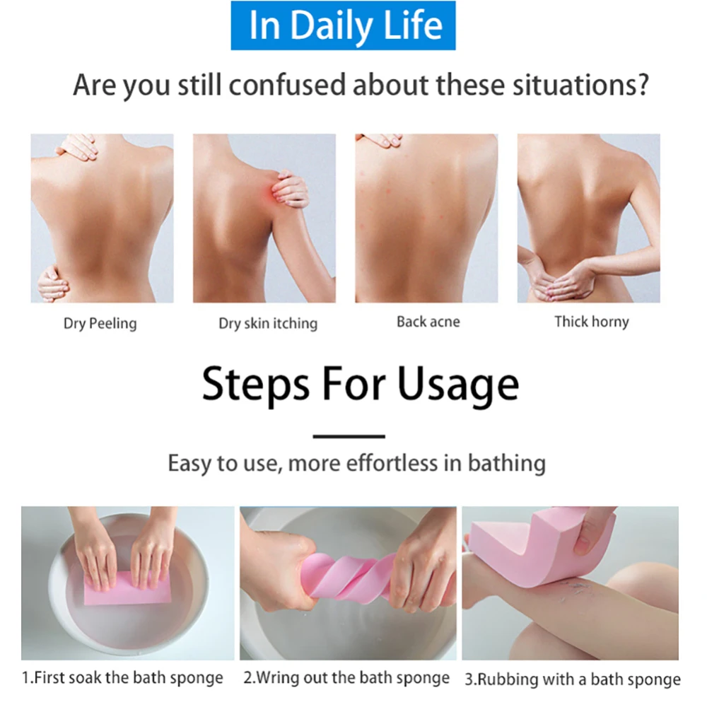 Bath Body Sponge Shower Massage Spa Pad Bath Gloves Shower Exfoliating Skin Body Cleaning Scrubber