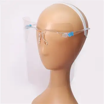 

100pcs PET Wearable Chemical Protective Goggles Eyes Protector Visor Protective Face Shield With Glass Holder Full Face Cover