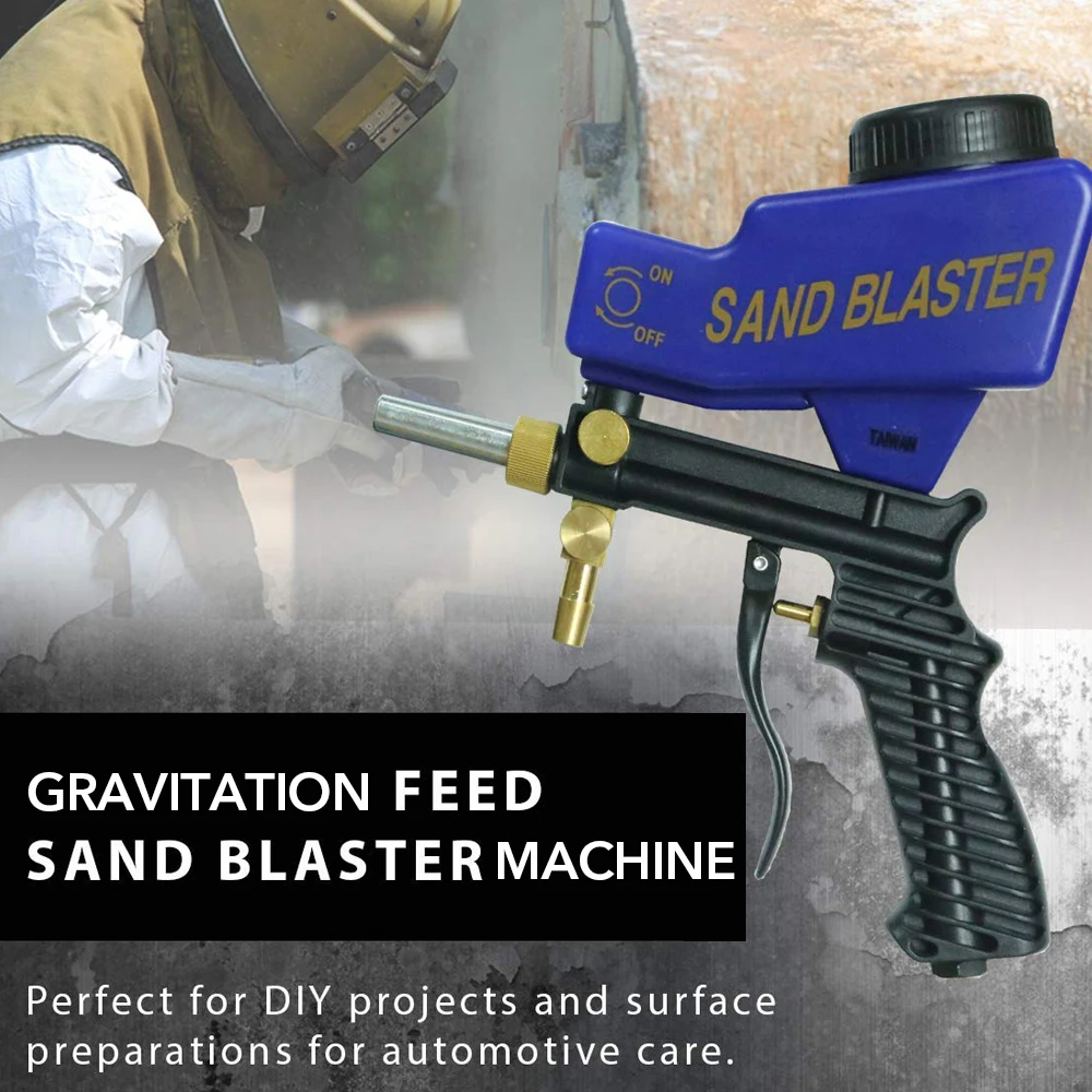 

Portable Spray Sandblasting gun Sandblaster Machine with Gravitation Siphon Feed in One for Remove Rust Paint Dirt Air Tools