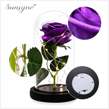 

Purple Color Rose Flower Christmas Gifts Valentine Day Gifts Silk Rose Flower 20X22cm Dropshipping