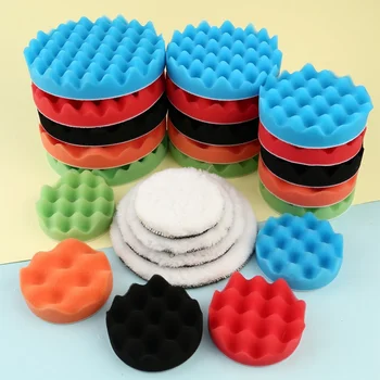 

8pcs/Set 4"/5"/6"/7" Buffing Pad Auto Car Polishing Pad Kit Buffer + Drill Adapter For Car Polisher ,Electric Drill Pack