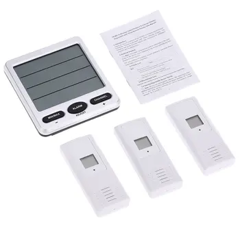 

radio thermometer with 3 thermo-hygrometers radio sensors humidity LCD display min / max thermometer and hygrometer
