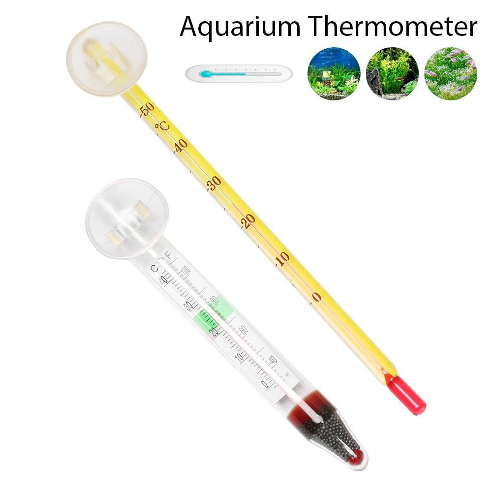 Аквариум стеклянный термометр для измерения температуры воды с хорошей присоской функции отличные инструменты для аквариума