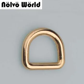 

50pcs 4 colors Round edge 2cm 3/4 inch gold color Closed d ring,alloy metal d-ring,Rings for Strapping Bags Accessories Buckle