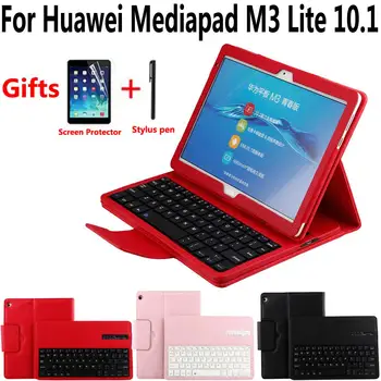 

Detach Wireless Bluetooth Keyboard Case Cover for Huawei Mediapad M3 Lite 10 10.1 BAH-W09 BAH-AL00 with Screen Protector Film