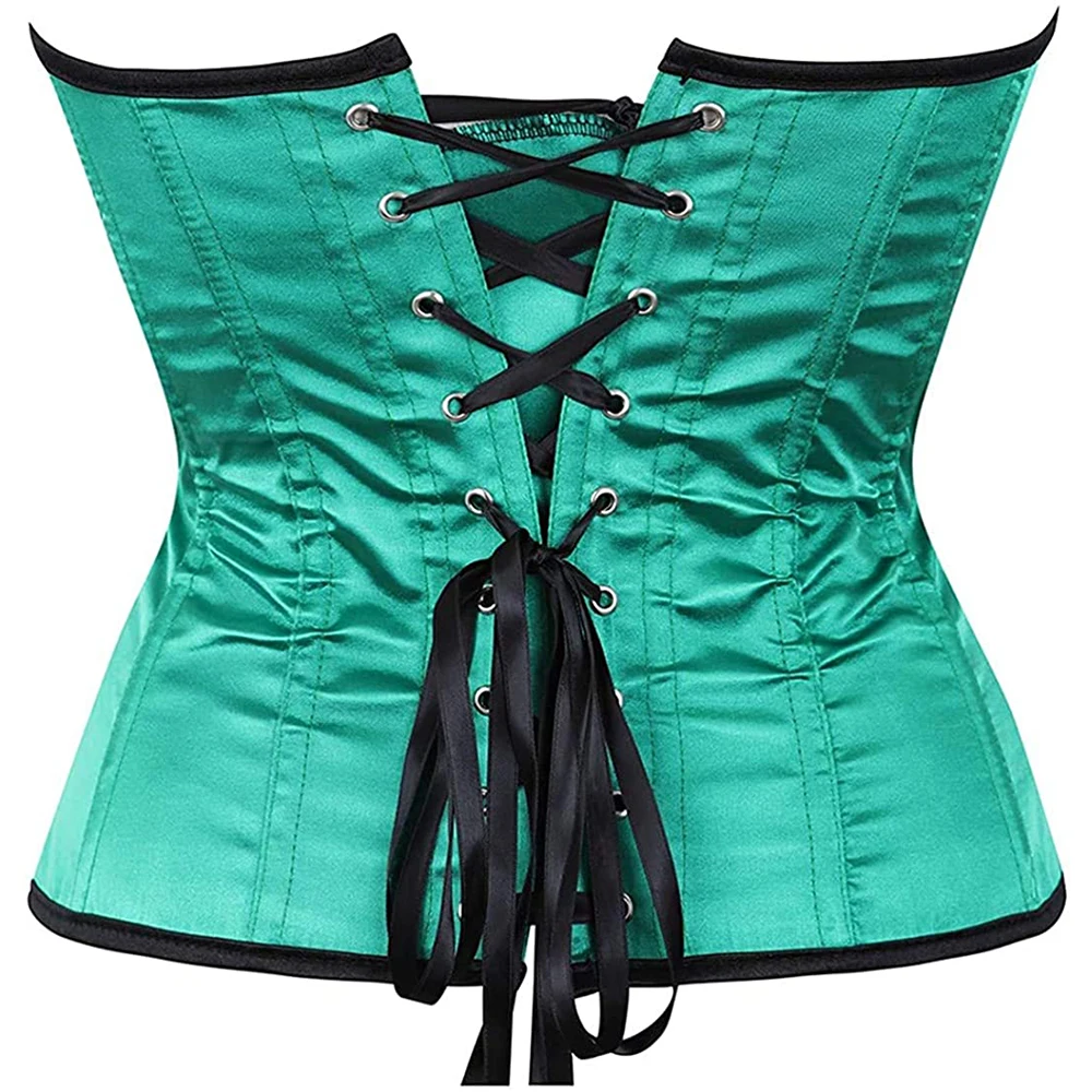 Bustier femme,Femmes Corset Bustier Overbust Hauts Satin Sexy Costume