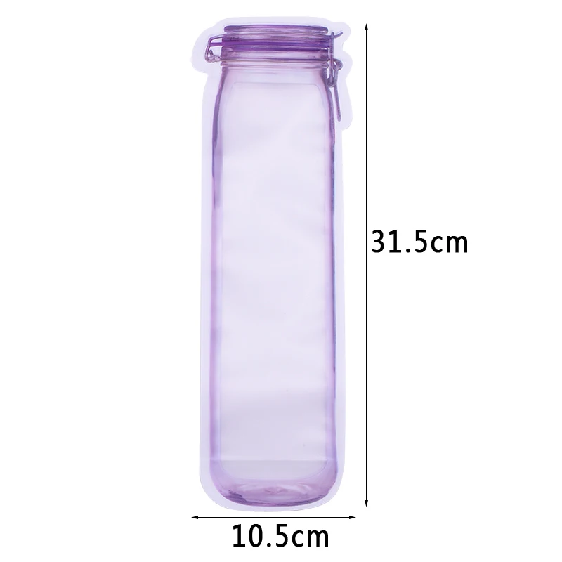 B04-5pcs Портативный многоразовый PE Mason Jar бутылки Сумки орехи конфеты печенье сахар молния герметичный свежий еда хранения Домашний кухонный Организатор сумка - Цвет: B04-5pcs