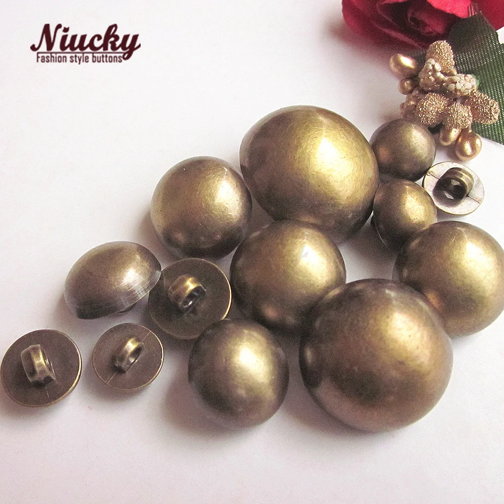 Niucky 10mm-15mm Shank Bronze Mushroom Halfsphere Sewing Buttons for Basic Fashion Clothing Accessories P0301-037 2