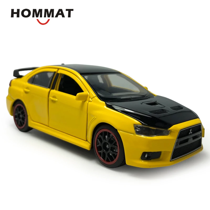 HOMMAT 1:32 Mitsubishi Lancer Evolution 10 с черной крышей правый Рудный сплав металла литой