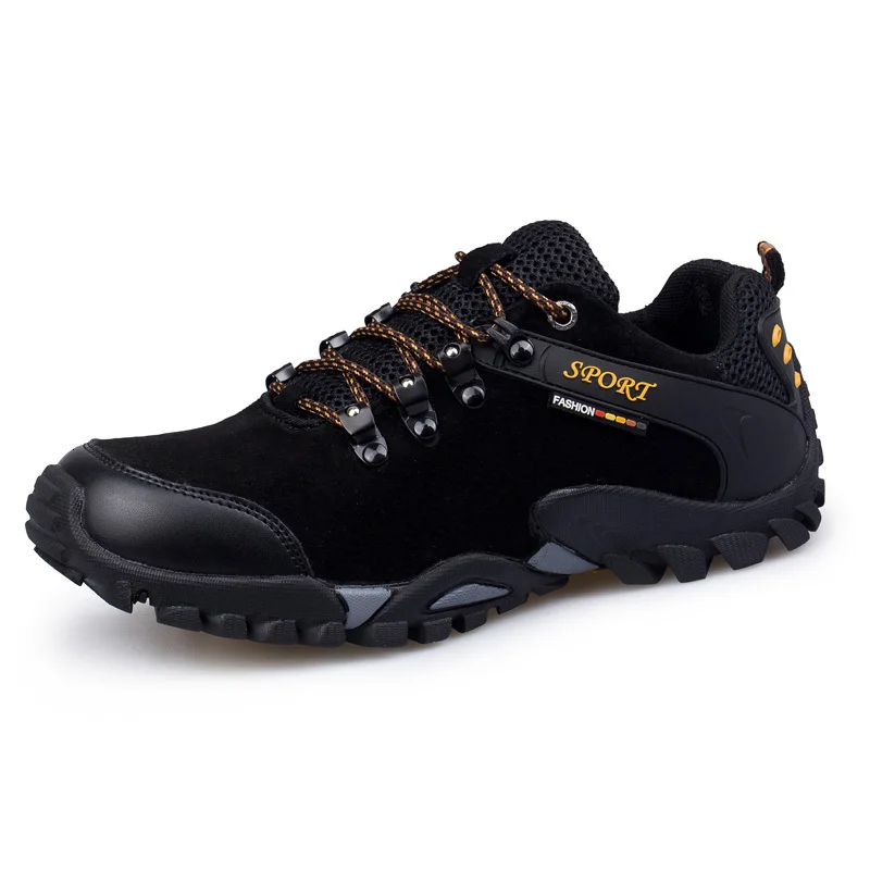 Light Weight Hiking shoes Men suede leather Climbing Trekking shoes outdoor Mountain walking shoes for men sneakers plus size 46