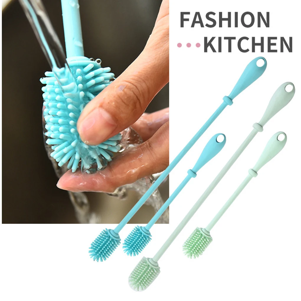 

Long Handle Brush Silicone Cup Bottle Brush Deep Narrow Mouth Container Washing Tool High Temperature Resistance Silicone Brush