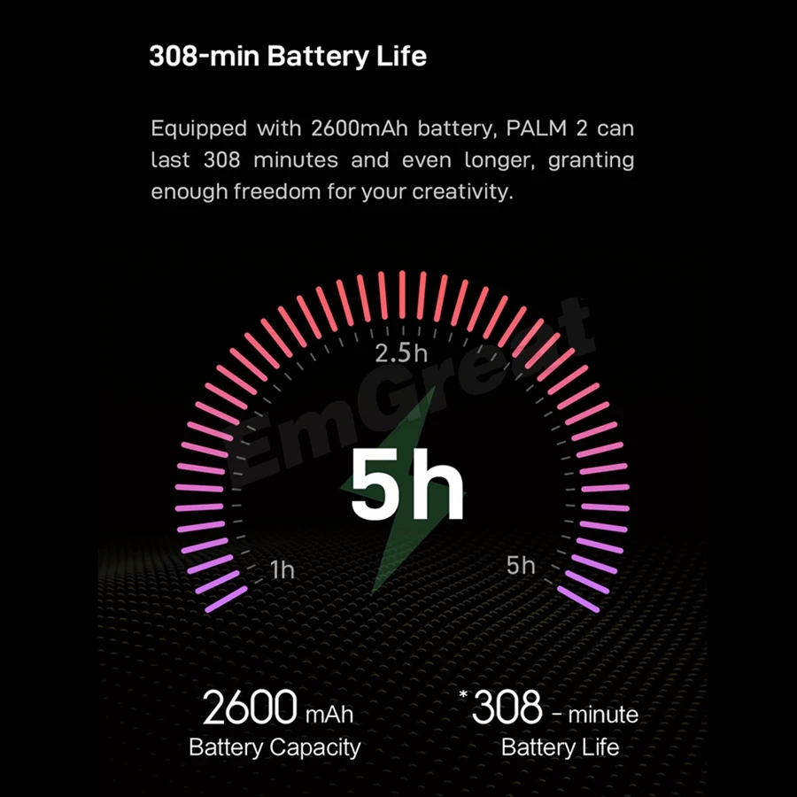 FIMI PALM 2 3-Axis Handheld Gimbal Camera Stabilizer 128° Wide Angle FPV 4K 100Mbps WiFi 308 Min Noise Reduction MIC Smart Track