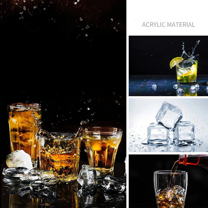 Photography Props Acrylic Simulation Ice Cube Drinks Beverages Product Photo Decoration For Photo Studio BUY 5 Free 2 photo backdrop photography auxiliary props photo reflector props
