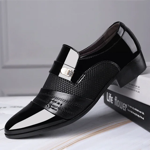 Mazefeng Fashion Slip On Men Dress Shoes Men Oxfords Fashion Business Dress Men Shoes 2020 New Classic Leather Men'S Suits Shoes 1