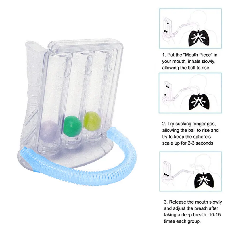 Breathing Trainer Respiratory Incentive Three-ball Meter Spirometry Lung Function Exerciser | Спорт и развлечения