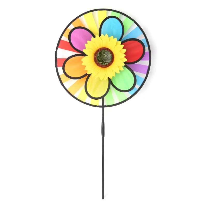 HBB Windmill Toys Children Kids Garden Decoration Flowers Colorful Outdoors Spinner