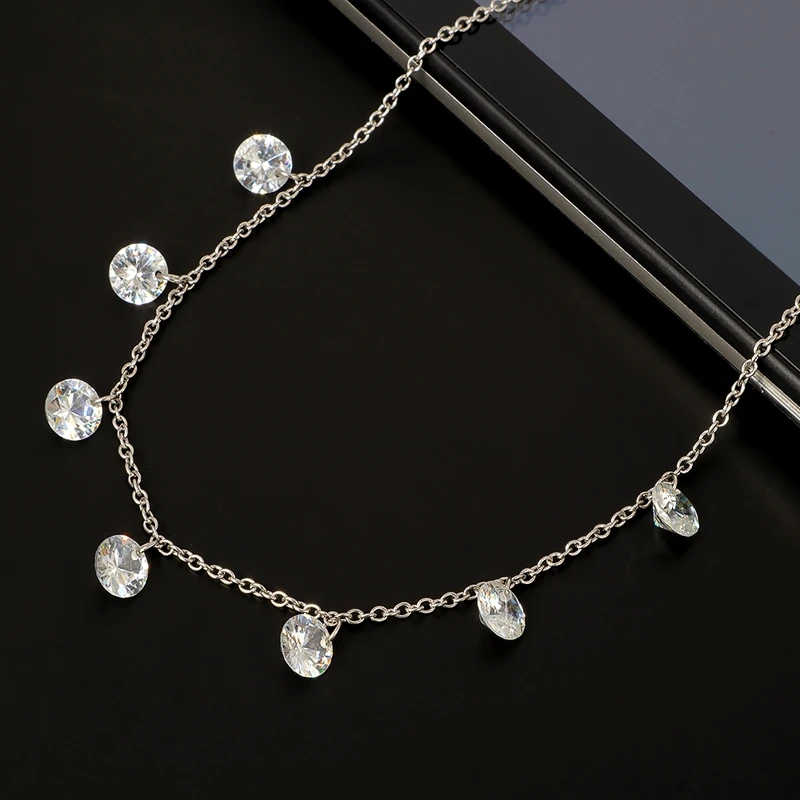 

Colorful Crystal Pendant Necklace For Women Bijoux Collares Jewelry Trendy Tassel Female Party Girl Street Wear Necklace